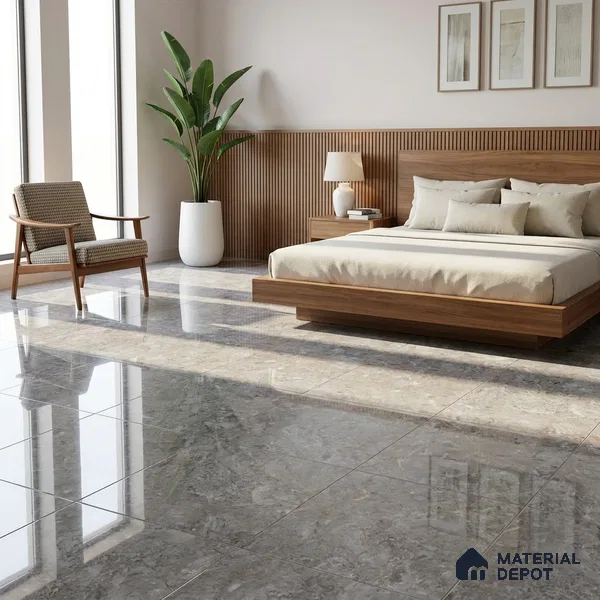 Budget Friendly Marble Wall & Floor Tile Value for Money TL 06295 Chestnut Brown 4 ft x 2 ft - Vitrified Glossy Finish -9 mm | Suitable for Living Room, Bedroom & Bathroom