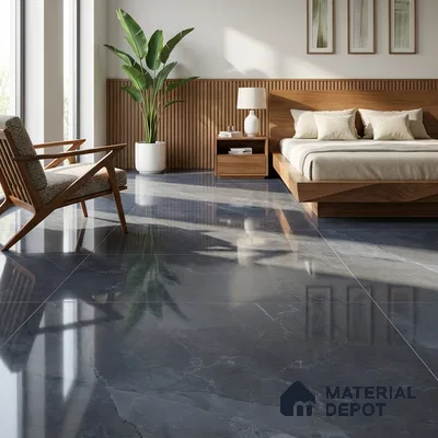 Budget Friendly Marble Wall & Floor Tile Value for Money TL 06298 Grey Mist 4 ft x 2 ft - Vitrified Glossy Finish -9 mm | Suitable for Living Room, Bedroom & Bathroom