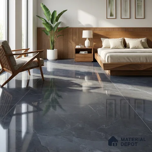 Budget Friendly Marble Wall & Floor Tile Value for Money TL 06298 Grey Mist 4 ft x 2 ft - Vitrified Glossy Finish -9 mm | Suitable for Living Room, Bedroom & Bathroom
