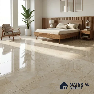 Budget Friendly Marble Wall & Floor Tile Value for Money TL 06300 Brown Sand 4 ft x 2 ft - Vitrified Glossy Finish -9 mm | Suitable for Living Room, Bedroom & Bathroom