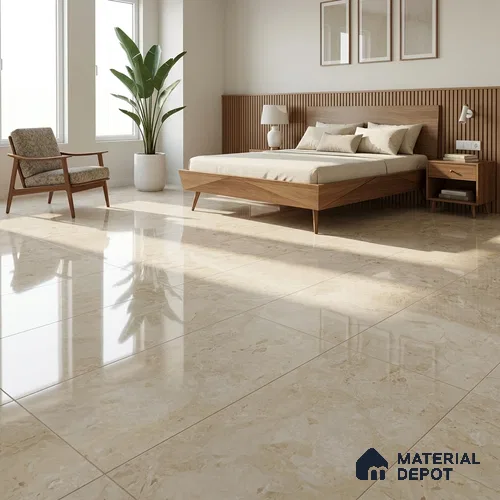 Budget Friendly Marble Wall & Floor Tile Value for Money TL 06300 Brown Sand 4 ft x 2 ft - Vitrified Glossy Finish -9 mm | Suitable for Living Room, Bedroom & Bathroom