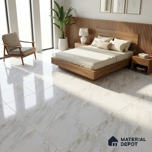 Budget Friendly Marble Wall & Floor Tile Value for Money TL 06301 Crimson Pearl 4 ft x 2 ft - Vitrified Glossy Finish -9 mm | Suitable for Living Room, Bedroom & Bathroom