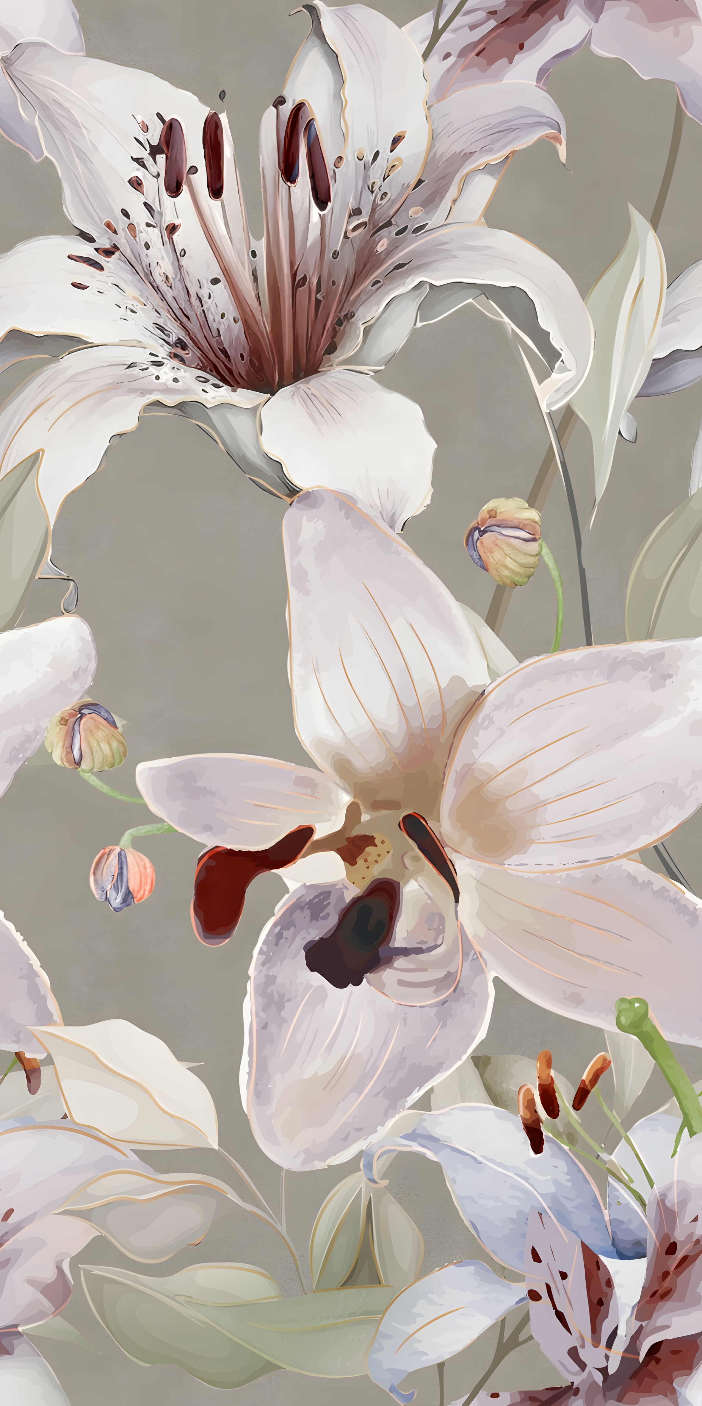 Floral Wall Tile TL 06306 B Florelle Lily Bloom 4 ft x 2 ft Vitrified Lustera Effect Feather Feel Matte Finish - 9 mm | Suitable for Living Room, Bedroom & Bathroom | Image 1