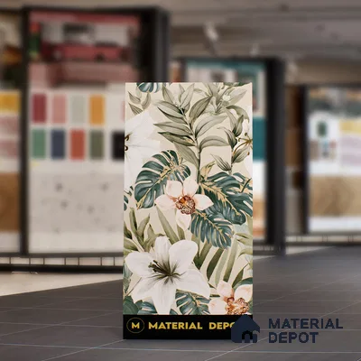 Tropical Wall Tile TL 06306 F Florelle Tropical Paradise 4 ft x 2 ft Vitrified Lustera Effect Feather Feel Matte Finish - 9 mm |  2 Random Design | Suitable for Bathroom, Accent/Feature Wall, Foyer