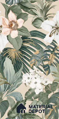 Tropical Wall Tile TL 06306 F Florelle Tropical Paradise 4 ft x 2 ft Vitrified Lustera Effect Feather Feel Matte Finish - 9 mm |  2 Random Design | Suitable for Bathroom, Accent/Feature Wall, Foyer