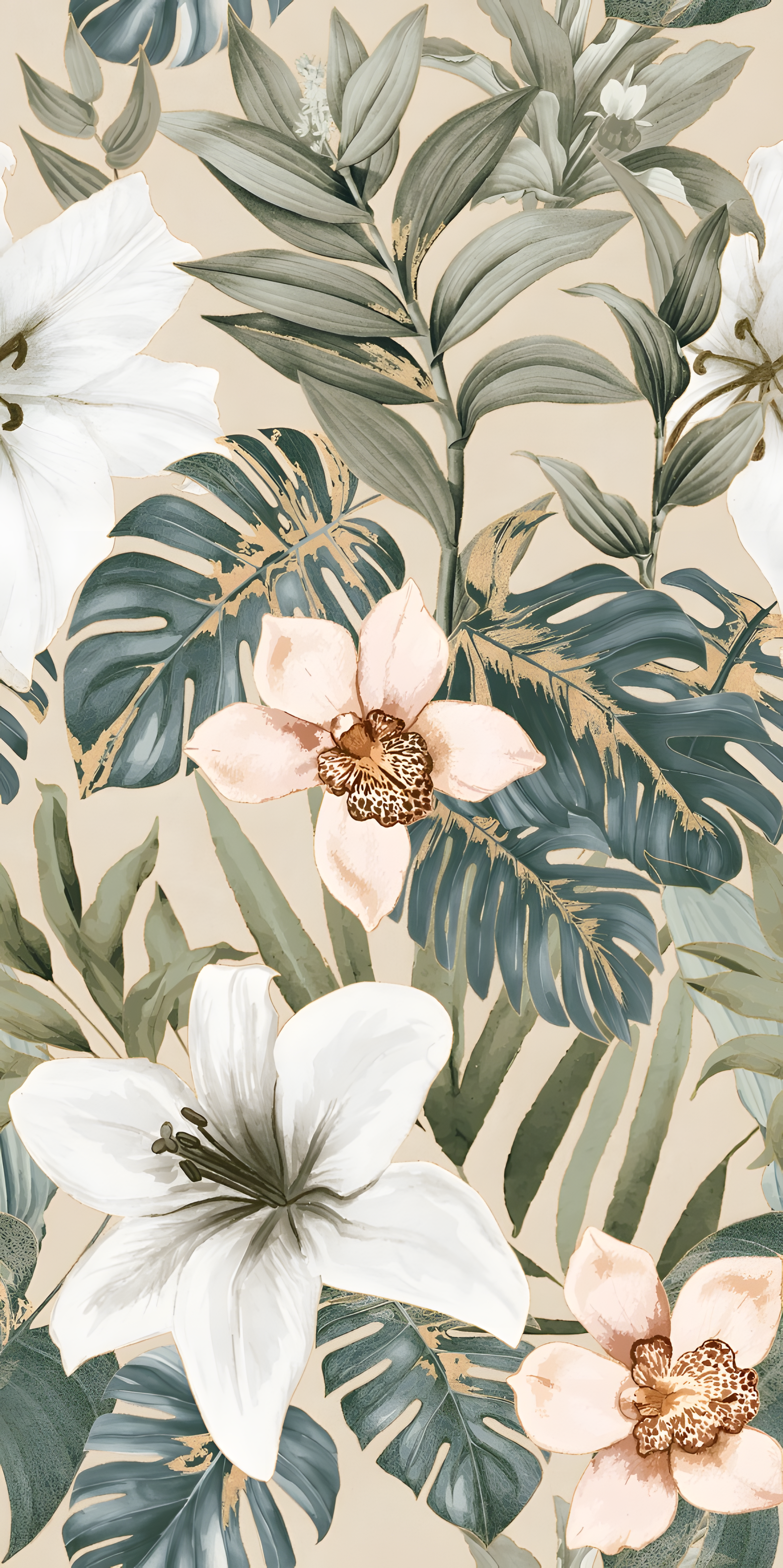 Tropical Wall Tile TL 06306 F Florelle Tropical Paradise 4 ft x 2 ft Vitrified Lustera Effect Feather Feel Matte Finish - 9 mm |  2 Random Design | Suitable for Bathroom, Accent/Feature Wall, Foyer