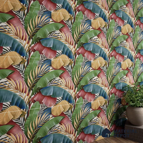 Tropical Wall Tile TL 06306 G Florelle Tropical Verdant 4 ft x 2 ft Vitrified Lustera Effect Feather Feel Matte Finish - 9 mm | Suitable for Bathroom, Accent/Feature Wall, Basin Area