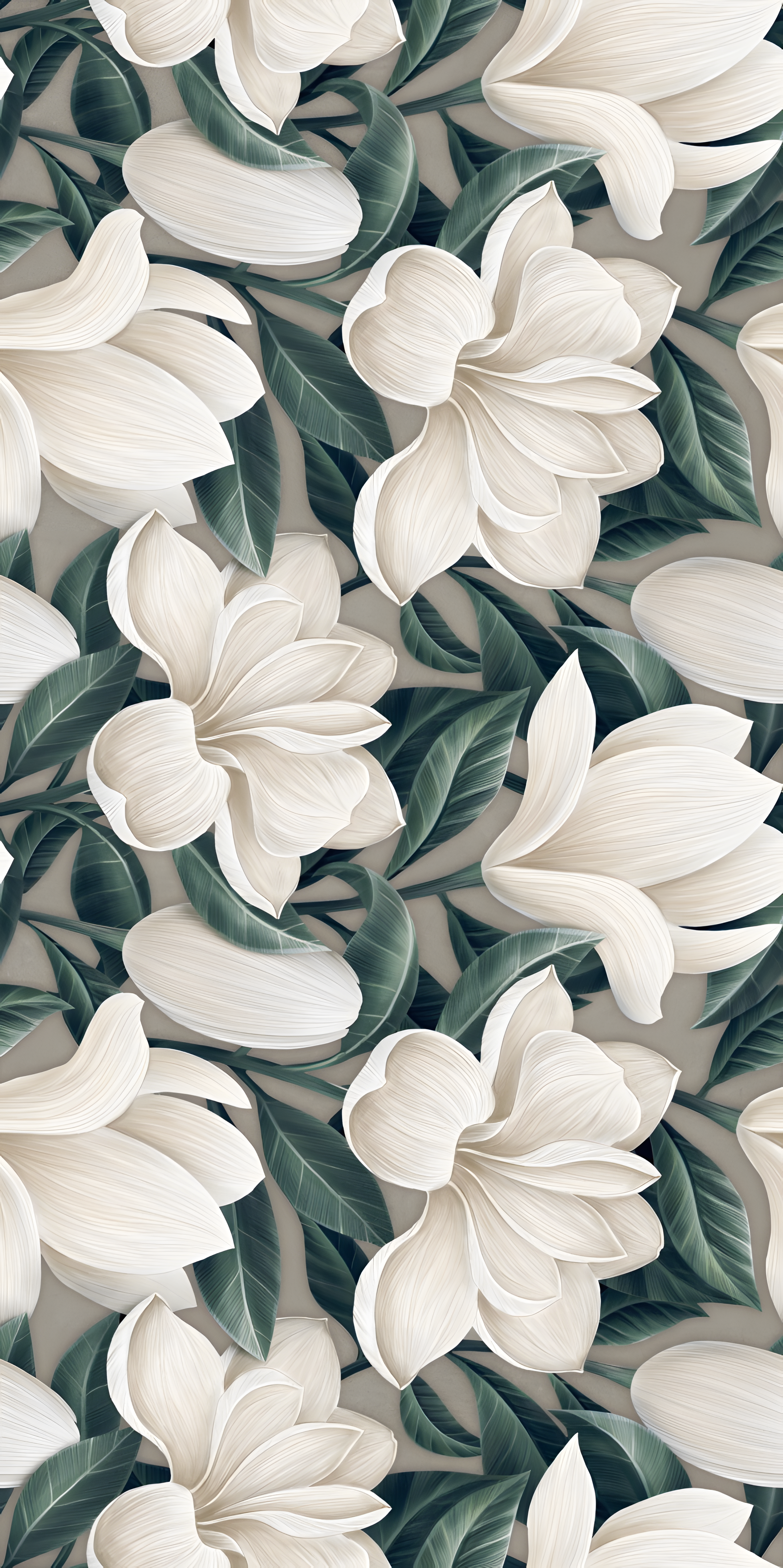Floral Wall Tile TL 06306 H Florelle Bloom Magnolia 4 ft x 2 ft Vitrified Lustera Effect Feather Feel Matte Finish - 9 mm | Suitable for Living Room, Bedroom & Bathroom | Image 1