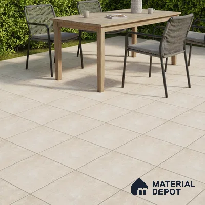 Parking Rustic Floor Tile TL 06311 Beige Crema 16 x 16 inch Heavy Duty Glazed Vitirified Tile - 12 mm | Pattern Alignment May Vary | 2-3 mm Spacer is Mandatory (Sample)