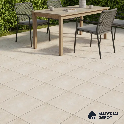 Parking Cement Floor Tile TL 06311 Beige Crema 16 x 16 inch Heavy Duty Glazed Vitirified Tile - 12 mm | Pattern Alignment May Vary | 2-3 mm Spacer is Mandatory