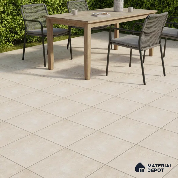 Parking Rustic Floor Tile TL 06311 Beige Crema 16 x 16 inch Heavy Duty Glazed Vitirified Tile - 12 mm | Pattern Alignment May Vary | 2-3 mm Spacer is Mandatory (Sample)