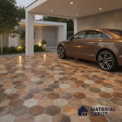 TL 06312 Terra Brown 16 x 16 inch Heavy Duty Glazed Vitirified Floor Tile - 12 mm | Pattern Alignment May Vary | 2-3 mm Spacer is Mandatory (Sample)
