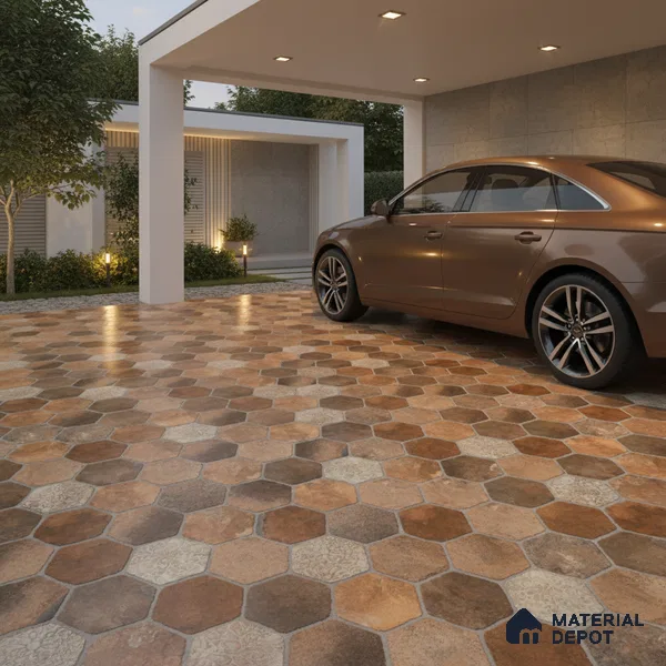 TL 06312 Terra Brown 16 x 16 inch Heavy Duty Glazed Vitirified Floor Tile - 12 mm | Pattern Alignment May Vary | 2-3 mm Spacer is Mandatory (Sample)