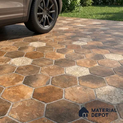TL 06312 Terra Brown 16 x 16 inch Heavy Duty Glazed Vitirified Floor Tile - 12 mm | Pattern Alignment May Vary | 2-3 mm Spacer is Mandatory (Sample)