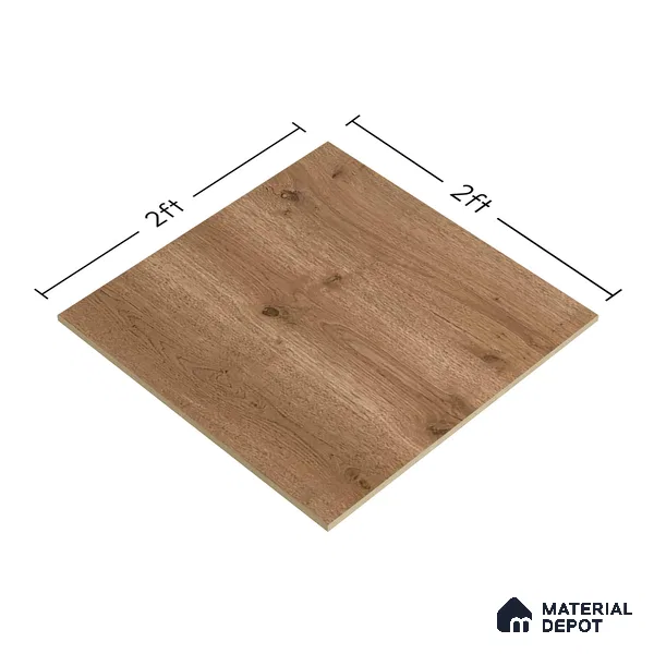 Wood Floor Tile TL 06316 B Ranger Wood 2 ft x 2 ft Vitrified Matte Finish - 9 mm | Suitable for Living Room, Bedroom, Bathroom