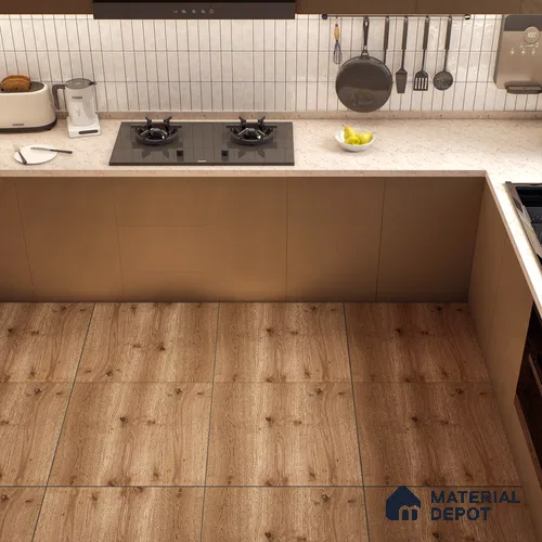 Wood Floor Tile TL 06316 B Ranger Wood 2 ft x 2 ft Vitrified Matte Finish - 9 mm | Suitable for Living Room, Bedroom, Bathroom