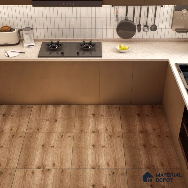 Wood Floor Tile TL 06316 B Ranger Wood 2 ft x 2 ft Vitrified Matte Finish - 9 mm | Suitable for Living Room, Bedroom, Bathroom