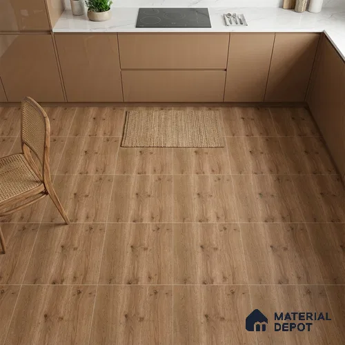Wood Floor Tile TL 06316 B Ranger Wood 2 ft x 2 ft Vitrified Matte Finish - 9 mm | Suitable for Living Room, Bedroom, Bathroom