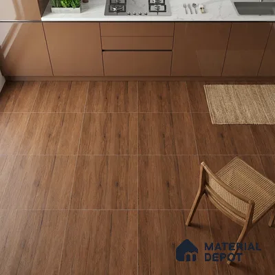 Wood Floor Tile TL 06316 Cascina Wenge 2 ft x 2 ft Vitrified Matte Finish - 9 mm | Suitable for Living Room, Bedroom, Bathroom