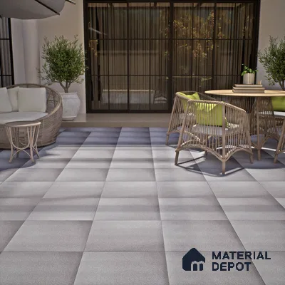 Cement Look Parking Floor Tile TL 06317 B  Graphon 2 ft x 2 ft Full Body Vitrified Matte Finish - 16 mm | Suitable for Heavy Duty Parking, Terrace & Balcony