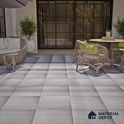 Cement Look Parking Floor Tile TL 06317 B Graphon 2 ft x 2 ft Full Body Vitrified Matte Finish - 16 mm | Suitable for Heavy Duty Parking, Terrace & Balcony