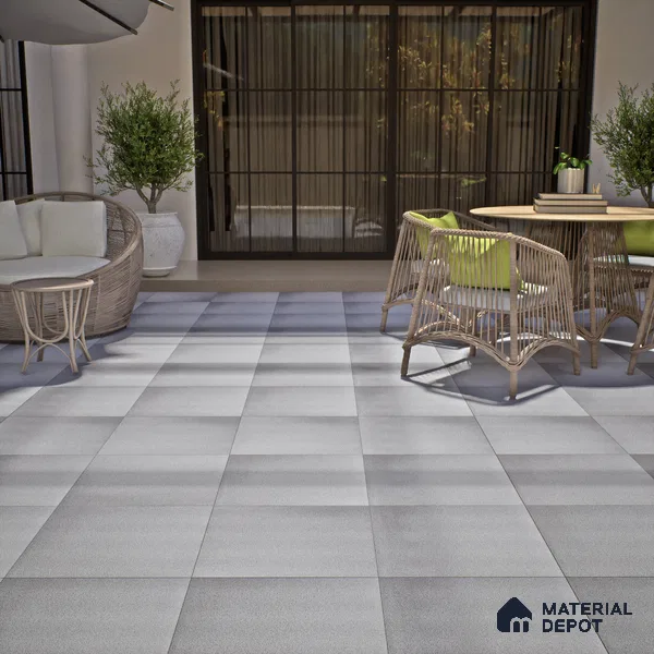 Cement Look Parking Floor Tile TL 06317 F  Lumis 2 ft x 2 ft Full Body Vitrified Matte Finish - 16 mm | Suitable for Heavy Duty Parking, Terrace & Balcony