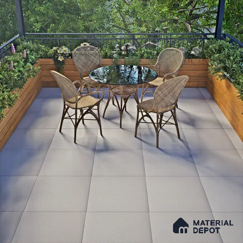 Stone Floor Tile TL 06317 Earthstone Crema 2 ft x 2 ft Matte Finish Anti Skid Outdoor Parking Vitrified Tile - 16 mm  | Suitable for Parking, Balcony, Terrace & Coutyard