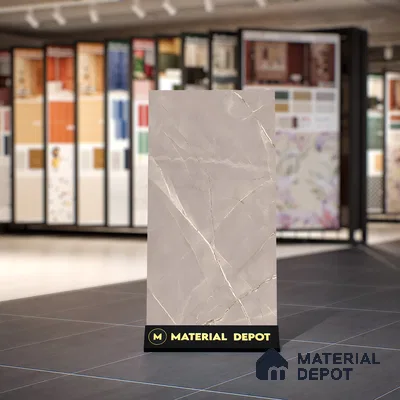 Marble Fior di Bosco Wall & Floor Tile TL 06324 Mushroom Grey 4 ft x 2 ft Matte Finish Vitrified Tile - 9 mm | 4 Random Designs | Suitable For Living Room, Bedroom, Kitchen