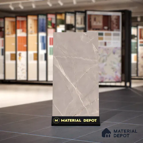 Marble Fior di Bosco Wall & Floor Tile TL 06324 Mushroom Grey 4 ft x 2 ft Matte Finish Vitrified Tile - 9 mm | 4 Random Designs | Suitable For Living Room, Bedroom, Kitchen