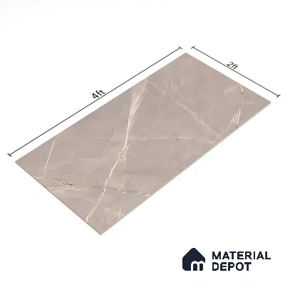 Marble Fior di Bosco Wall & Floor Tile TL 06324 Mushroom Grey 4 ft x 2 ft Matte Finish Vitrified Tile - 9 mm | 4 Random Designs | Suitable For Living Room, Bedroom, Kitchen