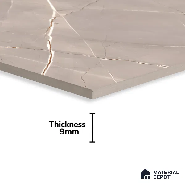 Marble Fior di Bosco Wall & Floor Tile TL 06324 Mushroom Grey 4 ft x 2 ft Matte Finish Vitrified Tile - 9 mm | 4 Random Designs | Suitable For Living Room, Bedroom, Kitchen
