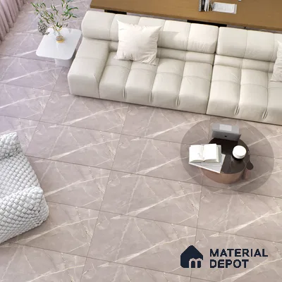 Marble Fior di Bosco Wall & Floor Tile TL 06324 Mushroom Grey 4 ft x 2 ft Matte Finish Vitrified Tile - 9 mm | 4 Random Designs | Suitable For Living Room, Bedroom, Kitchen