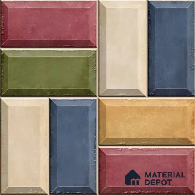 Faux Subway Wall Tile TL 06328 C  Angle Flow 12 inch x 12 inch Ceramic Matte Finish - 9.5 mm | Suitable for Accent / Feature Walls, Bathroom, Kitchen Wall & Backsplashes | Please Expect a Slight Variation of Pattern