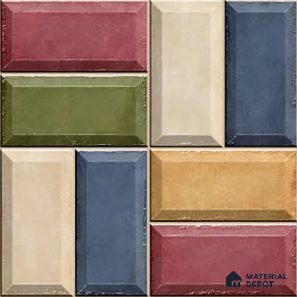 Faux Subway Wall Tile TL 06328 C  Angle Flow 12 inch x 12 inch Ceramic Matte Finish - 9.5 mm | Suitable for Accent / Feature Walls, Bathroom, Kitchen Wall & Backsplashes | Please Expect a Slight Variation of Pattern