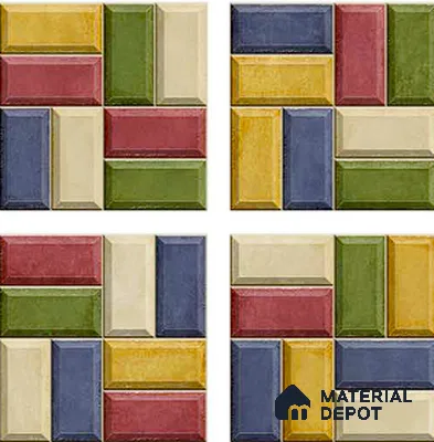 Faux Subway Wall Tile TL 06328 C  Angle Flow 12 inch x 12 inch Ceramic Matte Finish - 9.5 mm | Suitable for Accent / Feature Walls, Bathroom, Kitchen Wall & Backsplashes | Please Expect a Slight Variation of Pattern