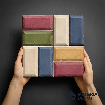 Faux Subway Wall Tile TL 06328 C  Angle Flow 12 inch x 12 inch Ceramic Matte Finish - 9.5 mm | Suitable for Accent / Feature Walls, Bathroom, Kitchen Wall & Backsplashes | Please Expect a Slight Variation of Pattern