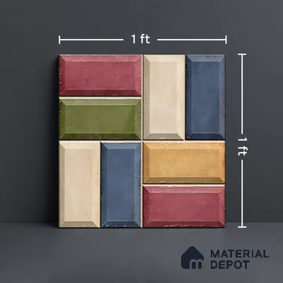 Faux Subway Wall Tile TL 06328 C  Angle Flow 12 inch x 12 inch Ceramic Matte Finish - 9.5 mm | Suitable for Accent / Feature Walls, Bathroom, Kitchen Wall & Backsplashes | Please Expect a Slight Variation of Pattern