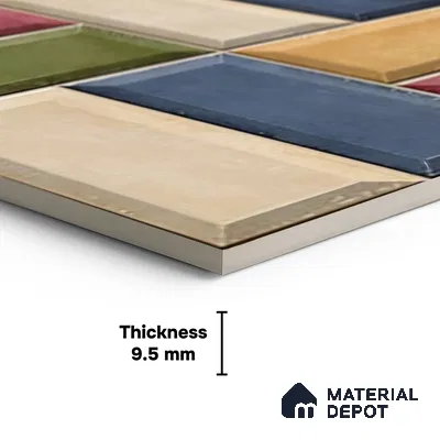 Faux Subway Wall Tile TL 06328 C  Angle Flow 12 inch x 12 inch Ceramic Matte Finish - 9.5 mm | Suitable for Accent / Feature Walls, Bathroom, Kitchen Wall & Backsplashes | Please Expect a Slight Variation of Pattern