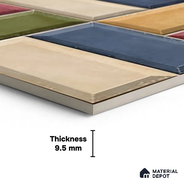 Faux Subway Wall Tile TL 06328 C  Angle Flow 12 inch x 12 inch Ceramic Matte Finish - 9.5 mm | Suitable for Accent / Feature Walls, Bathroom, Kitchen Wall & Backsplashes | Please Expect a Slight Variation of Pattern