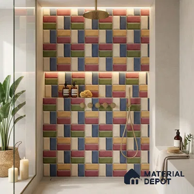 Faux Subway Wall Tile TL 06328 C  Angle Flow 12 inch x 12 inch Ceramic Matte Finish - 9.5 mm | Suitable for Accent / Feature Walls, Bathroom, Kitchen Wall & Backsplashes | Please Expect a Slight Variation of Pattern