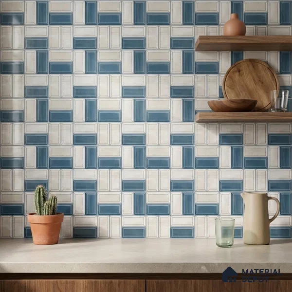 Faux Subway Wall Tile TL 06328  Edge Craft 12 inch x 12 inch Ceramic Matte Finish - 9.5 mm | Suitable for Accent / Feature Walls, Bathroom, Kitchen Wall & Backsplashes | Please Expect a Slight Variation of Pattern