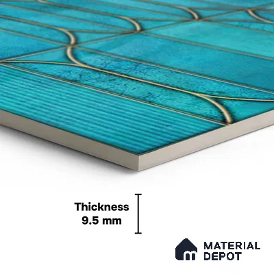 Faux Subway Wall Tile TL 06329  Wave Line 12 inch x 12 inch Ceramic Matte Finish - 9.5 mm | Suitable for Accent / Feature Walls, Bathroom, Kitchen Wall & Backsplashes | Please Expect a Slight Variation of Pattern