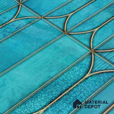 Faux Subway Wall Tile TL 06329  Wave Line 12 inch x 12 inch Ceramic Matte Finish - 9.5 mm | Suitable for Accent / Feature Walls, Bathroom, Kitchen Wall & Backsplashes | Please Expect a Slight Variation of Pattern