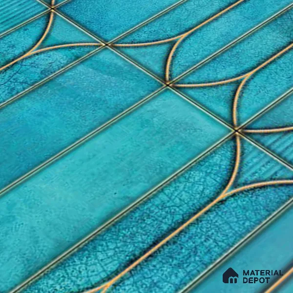 Faux Subway Wall Tile TL 06329  Wave Line 12 inch x 12 inch Ceramic Matte Finish - 9.5 mm | Suitable for Accent / Feature Walls, Bathroom, Kitchen Wall & Backsplashes | Please Expect a Slight Variation of Pattern