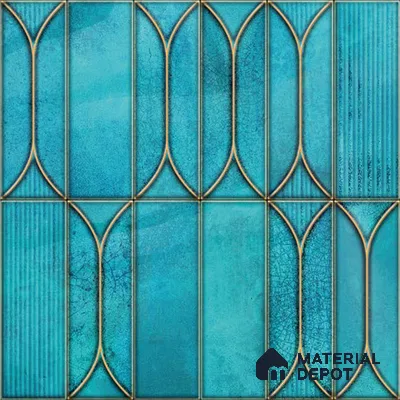Faux Subway Wall Tile TL 06329  Wave Line 12 inch x 12 inch Ceramic Matte Finish - 9.5 mm | Suitable for Accent / Feature Walls, Bathroom, Kitchen Wall & Backsplashes | Please Expect a Slight Variation of Pattern