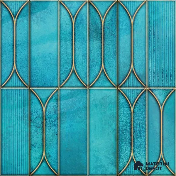 Faux Subway Wall Tile TL 06329  Wave Line 12 inch x 12 inch Ceramic Matte Finish - 9.5 mm | Suitable for Accent / Feature Walls, Bathroom, Kitchen Wall & Backsplashes | Please Expect a Slight Variation of Pattern