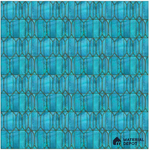Faux Subway Wall Tile TL 06329  Wave Line 12 inch x 12 inch Ceramic Matte Finish - 9.5 mm | Suitable for Accent / Feature Walls, Bathroom, Kitchen Wall & Backsplashes | Please Expect a Slight Variation of Pattern