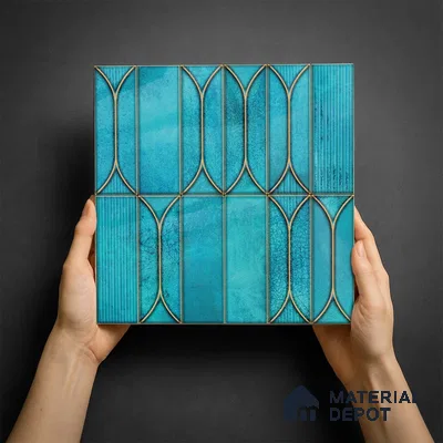 Faux Subway Wall Tile TL 06329  Wave Line 12 inch x 12 inch Ceramic Matte Finish - 9.5 mm | Suitable for Accent / Feature Walls, Bathroom, Kitchen Wall & Backsplashes | Please Expect a Slight Variation of Pattern
