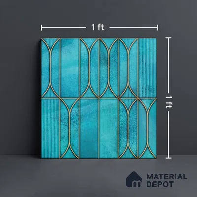 Faux Subway Wall Tile TL 06329  Wave Line 12 inch x 12 inch Ceramic Matte Finish - 9.5 mm | Suitable for Accent / Feature Walls, Bathroom, Kitchen Wall & Backsplashes | Please Expect a Slight Variation of Pattern