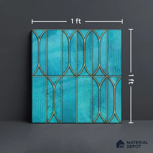 Faux Subway Wall Tile TL 06329  Wave Line 12 inch x 12 inch Ceramic Matte Finish - 9.5 mm | Suitable for Accent / Feature Walls, Bathroom, Kitchen Wall & Backsplashes | Please Expect a Slight Variation of Pattern